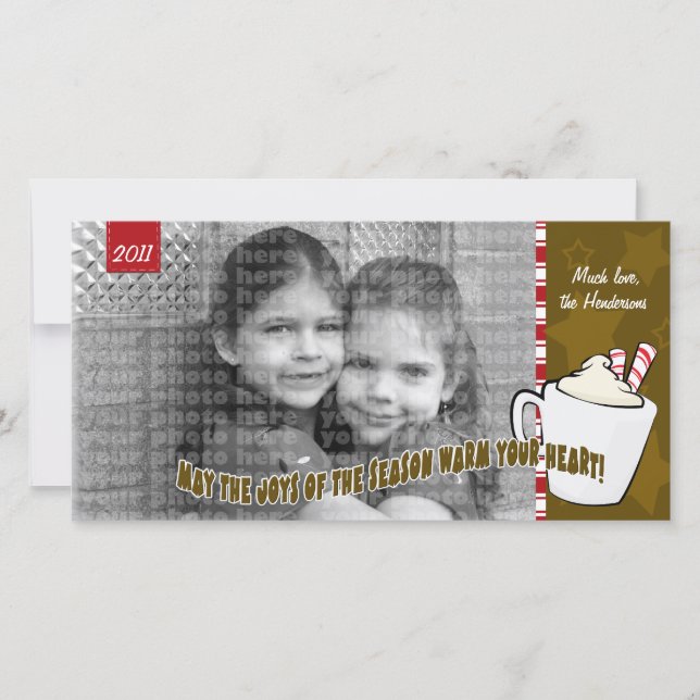 Hot Chocolate Christmas Photo Card (Front)