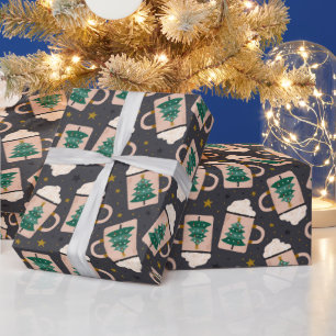 Hot Chocolate Christmas Tree Holiday Wrapping Paper