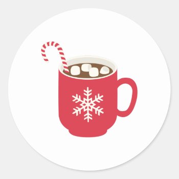 Hot Chocolate Classic Round Sticker by HopscotchDesigns at Zazzle