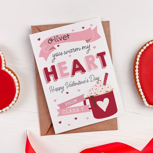 Hot Chocolate Classroom Valentines Day Card