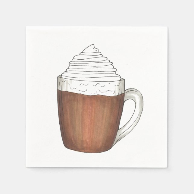 Hot Chocolate Cocoa Christmas Holiday Open House Napkins (Front)