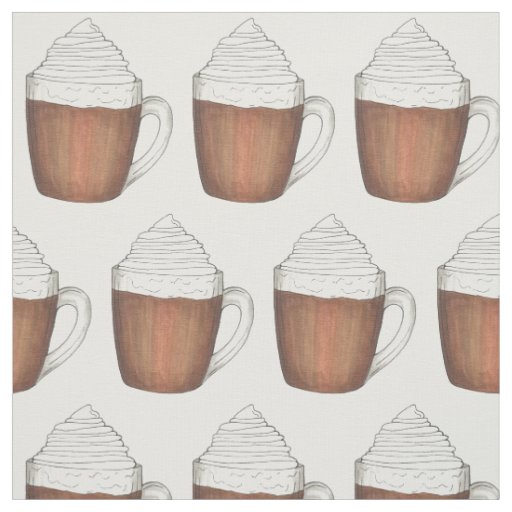 Hot Chocolate Cocoa Christmas Winter Drinks Fabric
