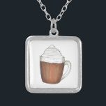Hot Chocolate Cocoa Christmas Winter Necklace<br><div class="desc">Necklace features an original marker illustration of a delicious mug of hot chocolate cocoa topped with whipped cream. Perfect as a Christmas stocking stuffer!</div>