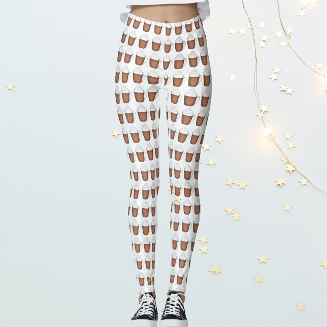 Hot Chocolate Cocoa Holiday Christmas Drinks Leggings (Cocoa Leggings)