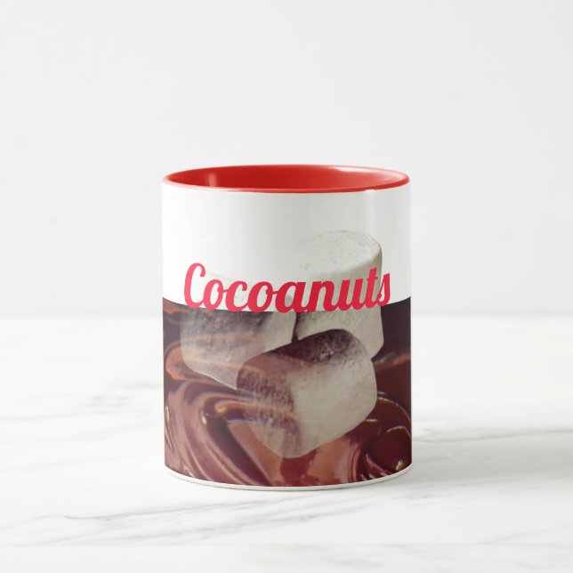 Hot chocolate cocoa marshmallow funny typography  mug (Center)