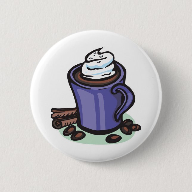 hot chocolate cocoa pinback button (Front)