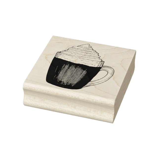 Hot Chocolate Cocoa Whipped Cream Winter Drink Rubber Stamp (Stamp)
