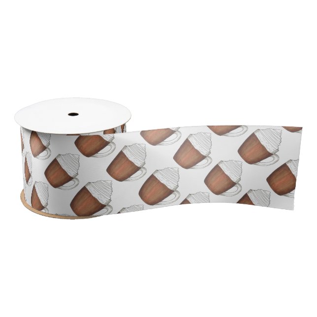 Hot Chocolate Cocoa Winter Christmas Ribbon (Spool)