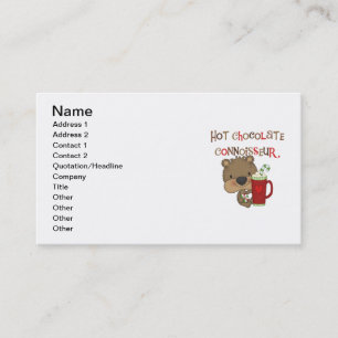 Hot Chocolate Connoisseur Boy Bear Business Card