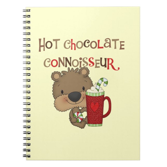 Hot Chocolate Connoisseur Boy Bear Notebook (Front)