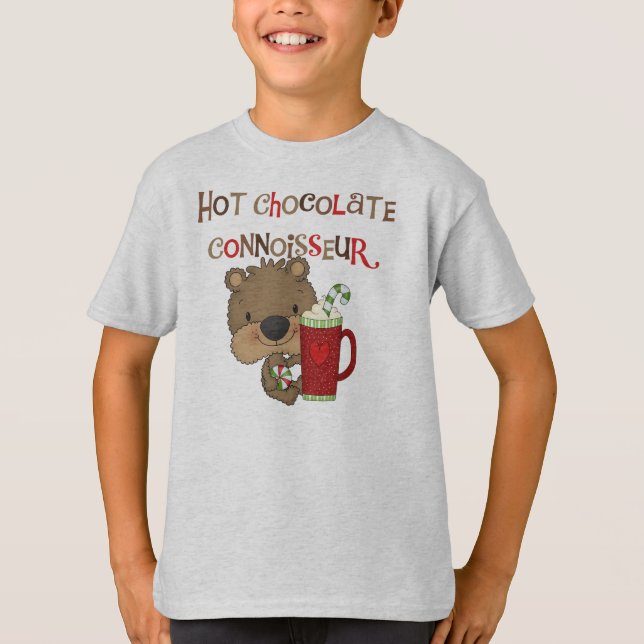 Hot Chocolate Connoisseur Boy Bear T-Shirt (Front)