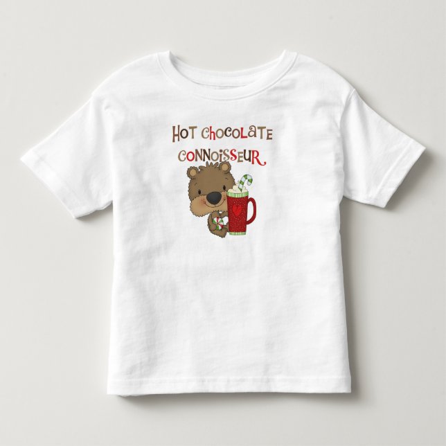 Hot Chocolate Connoisseur Boy Bear Toddler T-shirt (Front)