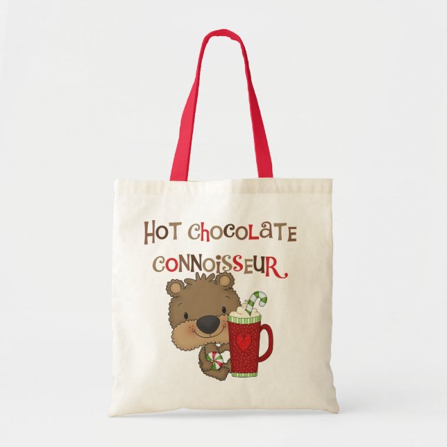 Hot Chocolate Connoisseur Boy Bear Tote Bag (Front)