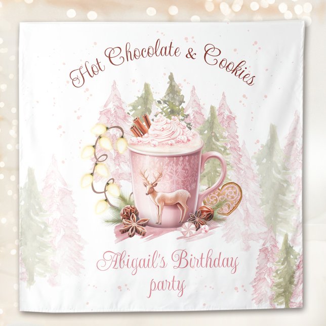 Hot Chocolate & Cookies Christmas Birthday Party Tapestry (Hot Chocolate & Cookies Christmas Birthday Party Tapestry)
