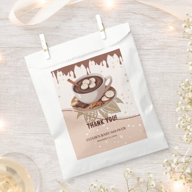 Hot Chocolate & Cookies Winter Baby Shower Favor Bag (Clipped)