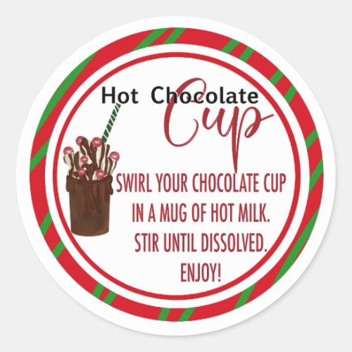 Hot chocolate cup label Christmas label