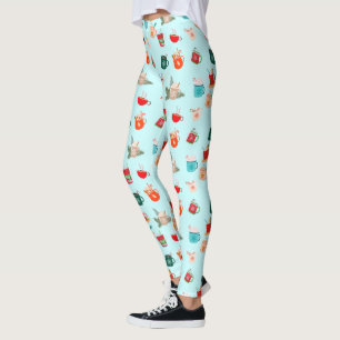 hot chocolate festive cocoa ugly sweater party leggings