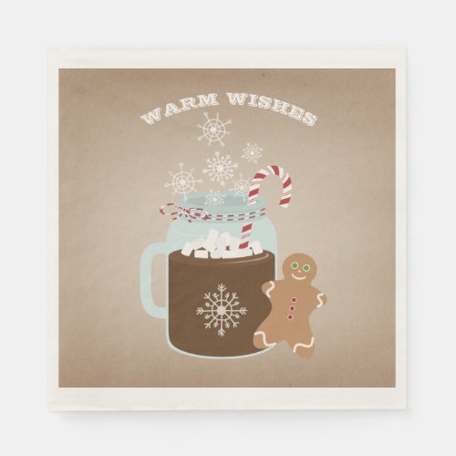 Hot Chocolate Gingerbread Man Christmas Napkins