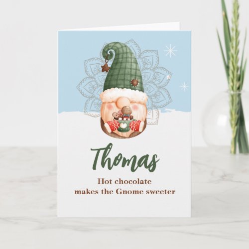 Hot chocolate Gnome Mandala Card