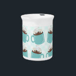 Hot Chocolate Happiness Pattern Beverage Pitcher<br><div class="desc">This super cute happy marshmallow buddies in hot chocolate pattern design is perfect for those winter nights when you curl up with some cocoa. Get a cute marshmallow in cocoa shirt or gift today! Yum!</div>