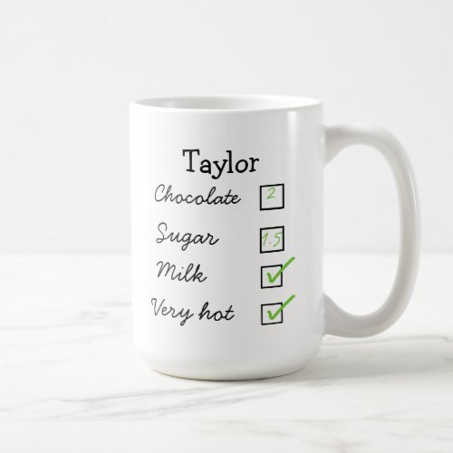 Hot chocolate  hot cocoa personal preference mug