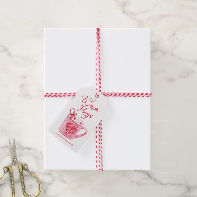Hot Chocolate Label Christmas Calories (With Twine)