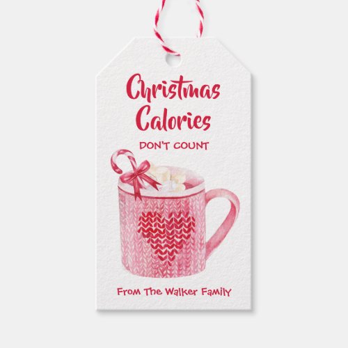 Hot Chocolate Label Christmas Calories