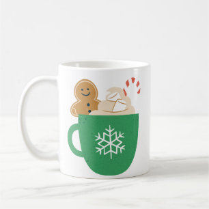 Hot Chocolate Marshmallow Candy Cane Gingerbread Coffee Mug