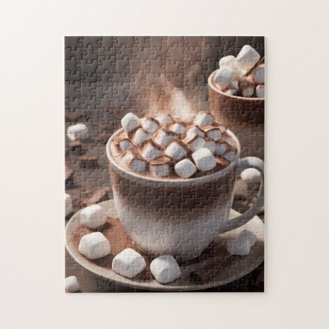 Hot Chocolate Marshmallows Steam Cozy Winter Jigsaw Puzzle (Vertical)