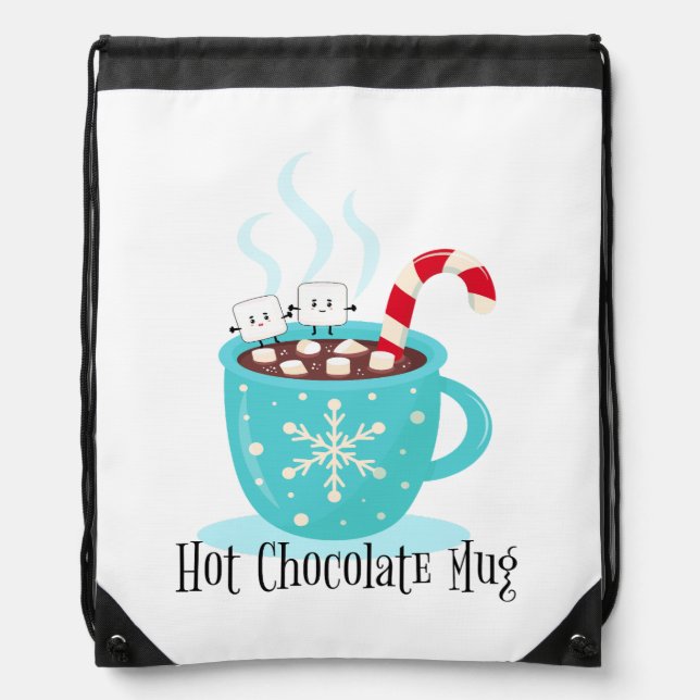 Hot Chocolate Mug Drawstring Bag (Front)
