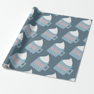 Hot Chocolate Mug Whip Cream Merry Christmas Wrapping Paper