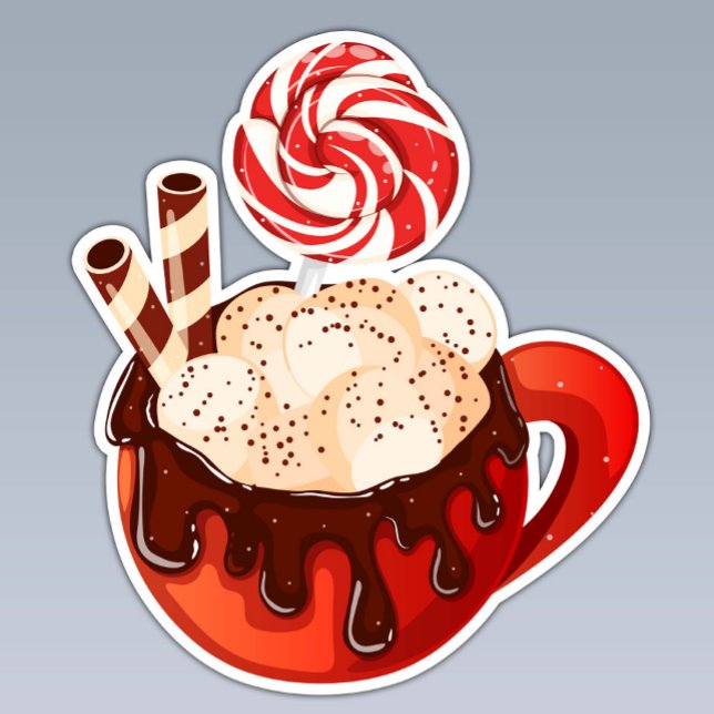 Hot Chocolate Mug with Marshmallows & Lolly Sticker (Creator Uploaded)