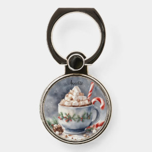 Hot Chocolate Mugs, Christmas Cocoa Phone Ring Stand