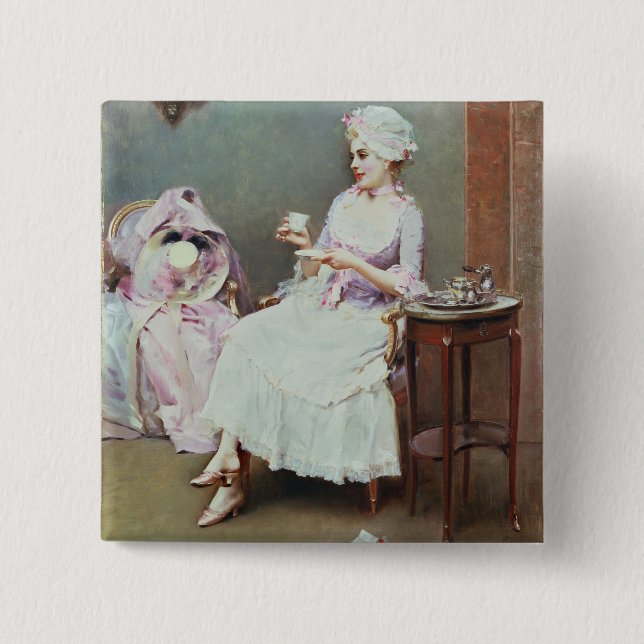 Hot Chocolate (oil on canvas) Pinback Button (Front)