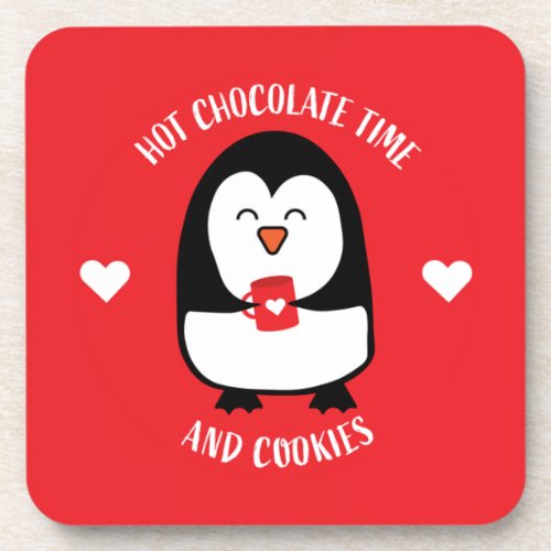 Hot Chocolate Penguin Drinker  Beverage Coaster