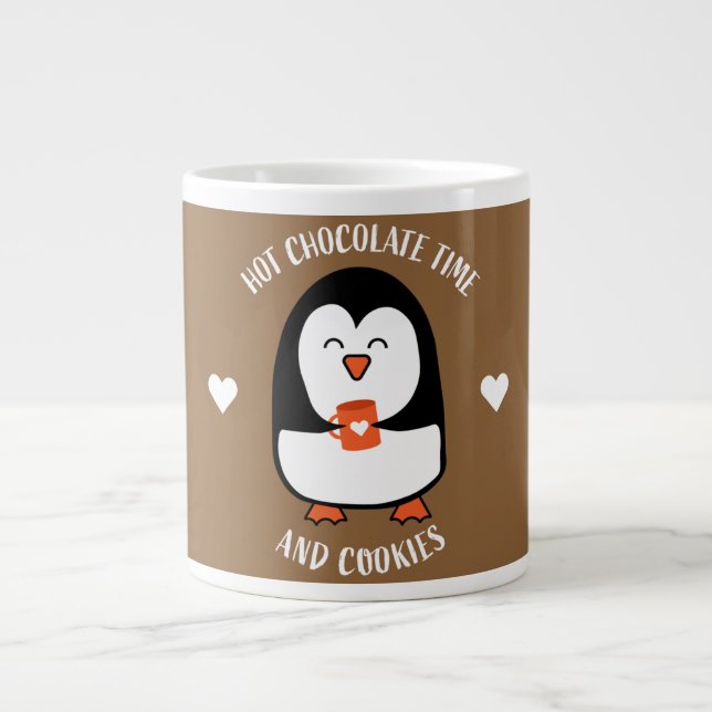 Hot Chocolate Penguin Drinker  Giant Coffee Mug (Front)