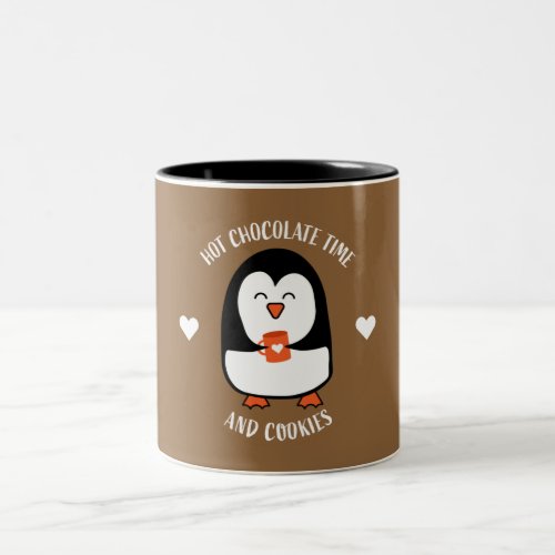 Hot Chocolate Penguin Drinker Two_Tone Coffee Mug