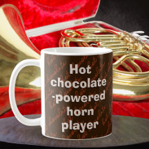 Hot Chocolate Powered Horn Player Music Themed