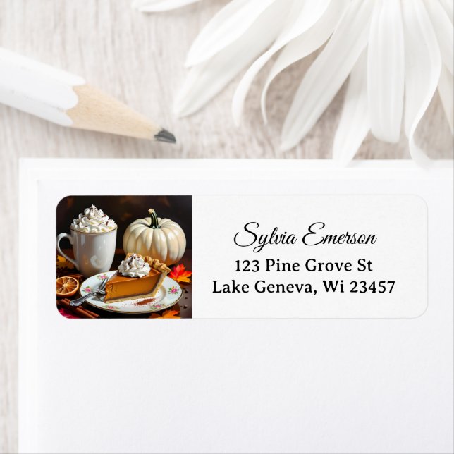 Hot Chocolate, Pumpkin Pie and Spice Autumn Label (Insitu)