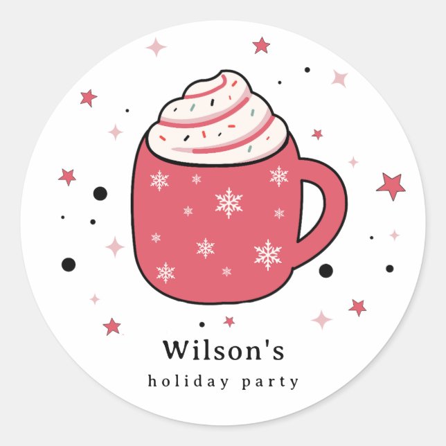 Hot Chocolate Retro Vibes Classic Round Sticker (Front)