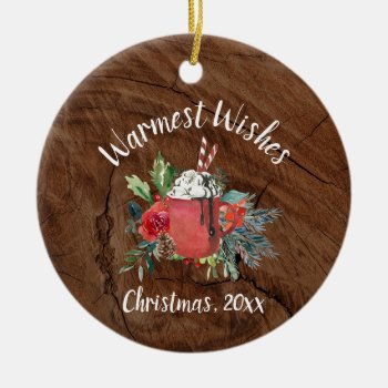 Hot Chocolate Rustic Christmas Ornament by rheasdesigns at Zazzle