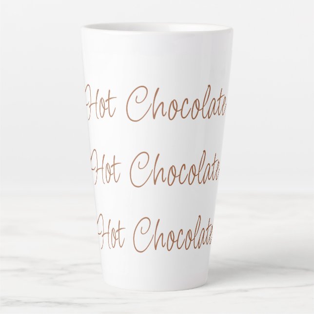 Hot Chocolate | Simple Stylish Script Typography Latte Mug (Front)