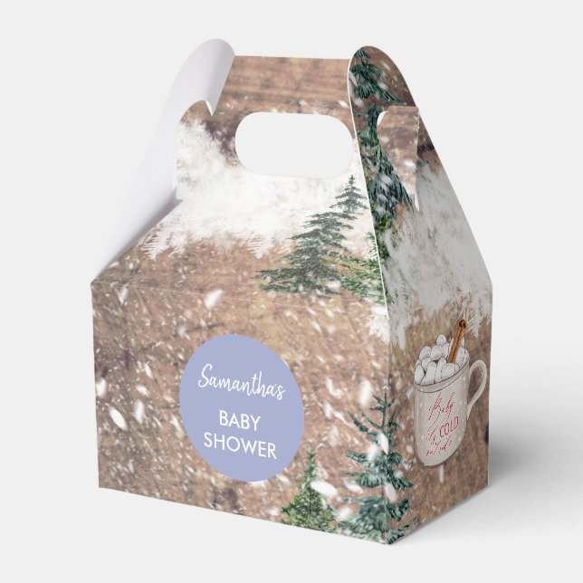 Hot Chocolate Snow Baby It's Cold Boy Baby  Favor Boxes (Front Side)