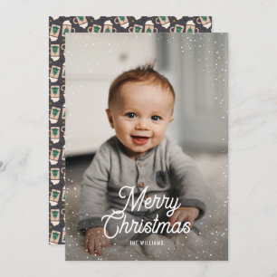 Hot Chocolate Snow Photo Christmas Holiday Card