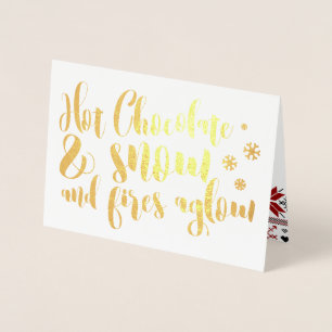 Hot Chocolate & Snow Rhyme Design Foil Card