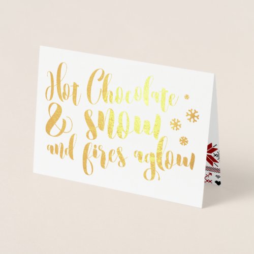 Hot Chocolate  Snow Rhyme Design Foil Card