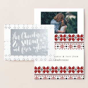 Hot Chocolate & Snow Rhyme Design Foil Card