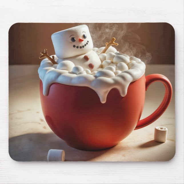 Hot Chocolate Snowman Mouse Pad (Front)