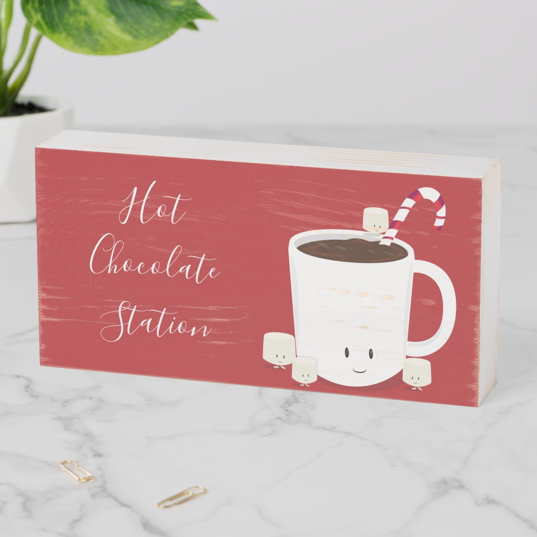 hot-chocolate-station-christmas-marshmallows-red-wooden-box-sign-zazzle