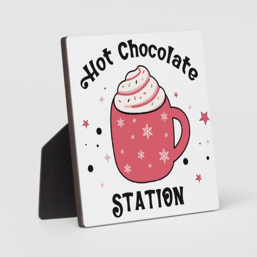 Hot Chocolate Station Retro Vibes Sign Plaque
